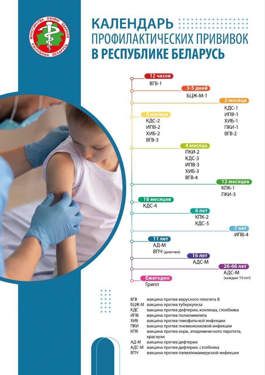 Календарь профилактических прививок в Республике Беларусь — УЗ 